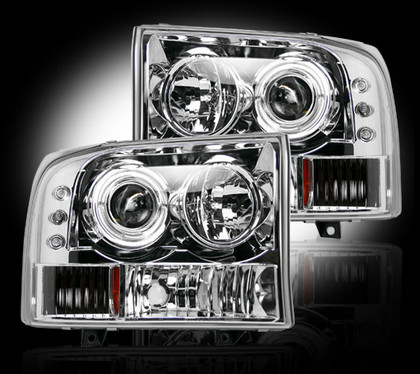 Recon Projector Headlight Set - Clear / Chrome