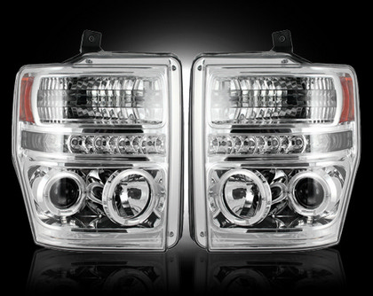 Recon Projector Headlight Set - Clear / Chrome