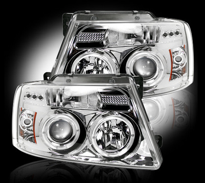 Recon Projector Headlight Set - Clear / Chrome