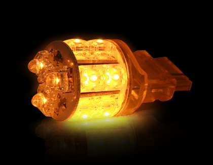 Recon 3156 (12 L.E.D.s) Unidirectional Wedge Style L.E.D. Bulb - AMBER