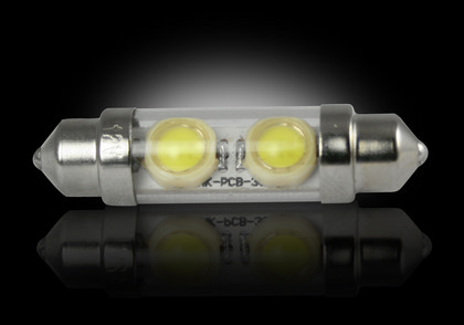 Recon 578 10mm x 42mm (6 L.E.D.s on each bulb) Festoon Style High-Power 1-Watt L.E.D. Bulb - WHITE