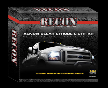 Recon 90-Watt 4-Bulb Professional-Grade Xenon Amber Strobe Light Kit with 6-Port Heavy-Duty Plug-N-Play Power Supply