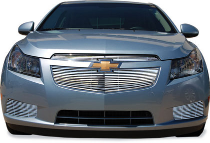 Restyling Ideas ABS Grille Insert - Chrome Stainless Steel Billet, Top Bumper