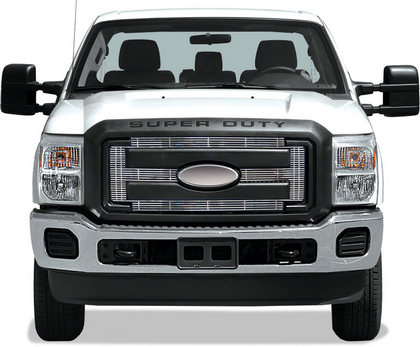 Restyling Ideas Grille Insert - Chrome Stainless Steel Billet, Top