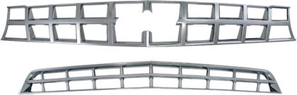 Restyling Ideas Grille Overlay Insert - Top & Bottom, ABS Chrome