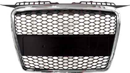 Restyling Ideas Replacement Mesh Grille - RS Type, ABS Chrome Frame Matte Black Honeycomb Mesh