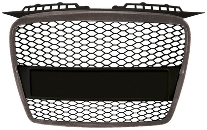 Restyling Ideas ABS Replacement Mesh Grille - RS Type, Silver Frame Matte Black Honeycomb