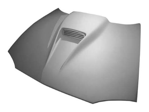 RK Sport Fiberglass Hoods, Competition SS Ram Air Hood w/Carbon Fiber Blister