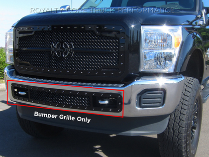 Royalty Core Bumper Grille - Triple Chrome Plated T304 Stainless Studs Around Frame