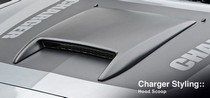 05-10 Dodge Charger 3D Carbon Hood Scoop (Urethane)