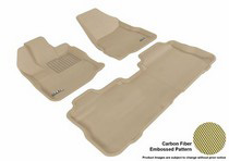 10-14 Equinox (Dual Floor Hooks) 3D Maxpider Kagu Floormats - Tan - Set (3-Piece)