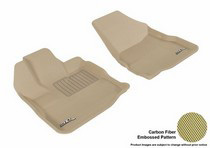 10-14 Equinox (Dual Floor Hooks) 3D Maxpider Kagu Floormat - Tan - Row 1 (2-Piece)