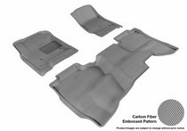 2014 Sierra Crew Cab (1st Row Without The Hump. Does Not Fit 4X4 M/T), 2014 Silverado Crew Cab (1st Row Without The Hump. Does Not Fit 4X4 M/T) 3D Maxpider Kagu Floormats - Gray - Set (3-Piece)