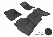 2014 Sierra Crew Cab (1st Row Without The Hump. Does Not Fit 4X4 M/T), 2014 Silverado Crew Cab (1st Row Without The Hump. Does Not Fit 4X4 M/T) 3D Maxpider Kagu Floormats - Black - Set (3-Piece)