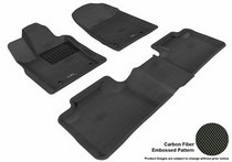 12-14 Durango (2 Retentoin Posts in Passenger Side,  Bench Seat, 2nd Row Without Center Console) 3D Maxpider Kagu Floormats - Black - Set (3-Piece)