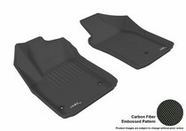 12-13 500 (Fits Abarth) 3D Maxpider Kagu Floormat - Black - Row 1 (2-Piece)