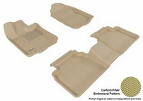 06-12 Fusion (1st Row For Single Hook Only, 2nd Row Does Not Fit AWD) 3D Maxpider Kagu Floormats - Tan - Set (3-Piece)