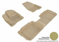 10-14 Taurus (For Dual Retention Posts Only) 3D Maxpider Kagu Floormats - Tan - Set (4-Piece)