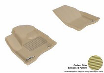 10-14 Taurus (For Dual Retention Posts Only) 3D Maxpider Kagu Floormat - Tan - Row 1 (2-Piece)