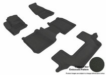 09-14 Flex (For Dual Retention Posts Only. Without Center Console in 2nd Row, 7 Seats) 3D Maxpider Kagu Floormats - Black - Set (4-Piece)