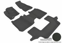 09-14 Flex (For Dual Retention Posts Only. With Center Console in 2nd Row, 6 Seats) 3D Maxpider Kagu Floormats - Black - Set (4-Piece)