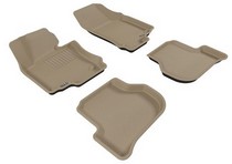 06-13 Golf (Fits Both Circular and Round Retention), 05-10 Jetta (Fits Both Circular and Round Retention) 3D Maxpider Kagu Floormats - Tan - Set (4-Piece)