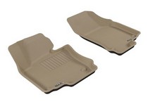 06-13 Golf (Fits Both Circular and Round Retention), 05-10 Jetta (Fits Both Circular and Round Retention) 3D Maxpider Kagu Floormat - Tan - Row 1 (2-Piece)