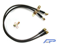 03-08 Nissan 350Z Agency Power Brake Lines - Front Steel Braided Brake Lines (Standard Calipers)