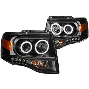 2007-2014 FORD  EXPEDITION  Anzo Projector Headlights - With Halo Black