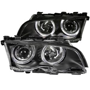 1999-2001 BMW 3 SERIES E46 4DR Anzo Projector Headlights - With Halo Black