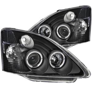 2002-2004 HONDA CIVIC 3DR Anzo Projector Headlights - With Halo Black