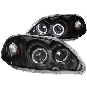 1996-1998 HONDA CIVIC   Anzo Projector Headlights - With Halo Black