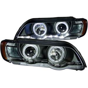 2000-2003 BMW X5 E53 Anzo Projector Headlights - With Halo Black