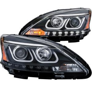 2013-2015 NISSAN  SENTRA  Anzo Projector Headlights - With U-Bar Black