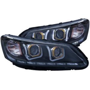 2013-2015 HONDA ACCORD 4DR Anzo Projector Headlights - With U-Bar Black