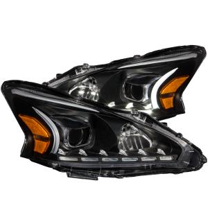 2013-2014 NISSAN ALTIMA  Anzo Projector Headlights - With Plank Style Design Black