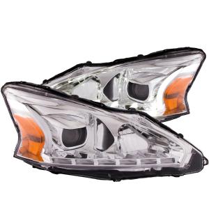 2013-2014 NISSAN ALTIMA  Anzo Projector Headlights - With Plank Style Design Chrome