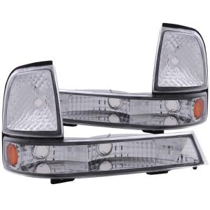 1998-2000 FORD  RANGER  Anzo Euro Parking Lights - Chrome With Amber Reflector