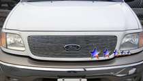 99-02 Expedition (Logo Show) APS Polished Aluminum Main Upper Grille