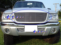 01-03 Ranger XLT 4WD Open Across The Top / Ranger Edge APS Polished Aluminum Main Upper Grille