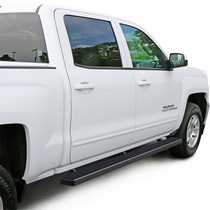 07-16 GMC Sierra (1500 Crew Cab New Body Style Only (Incl. Diesel Models With DEF Tanks)), 07-16 Chevy Silverado (1500 Crew Cab New Body Style Only (Incl. Diesel Models With DEF Tanks)) APS iStep Running Boards - 5 Inch, Black Finish