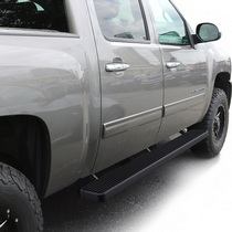 01-13 GMC Sierra (1500 HD Crew Cab ), 01-14 Chevy Silverado (2500 HD Crew Cab ), 01-14 GMC Sierra (2500 HD Crew Cab ), 01-13 Chevy Silverado (1500 HD Crew Cab ) APS iStep Running Boards - 5 Inch, Black Finish