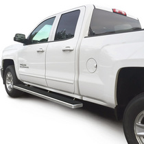 07-16 Chevy Silverado (1500 Ext Cab/ Double Cab Incl. Diesel models with DEF tanks) APS iStep Running Boards - 6 Inch, Hairline Finish