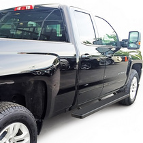 07-16 Chevy Silverado (1500 Ext Cab/ Double Cab Incl. Diesel models with DEF tanks) APS iStep Running Boards - 6 Inch, Black Finish