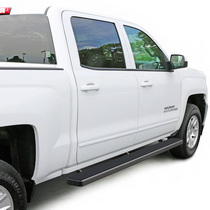 07-16 GMC Sierra (1500 Crew Cab New Body Style Only (Incl. Diesel Models With DEF Tanks)), 07-16 Chevy Silverado (1500 Crew Cab New Body Style Only (Incl. Diesel Models With DEF Tanks)) APS iStep Running Boards - 6 Inch, Black Finish