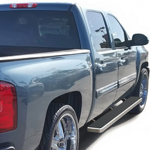 01-13 GMC Sierra (1500 HD Crew Cab ), 01-14 Chevy Silverado (2500 HD Crew Cab ), 01-14 GMC Sierra (2500 HD Crew Cab ), 01-13 Chevy Silverado (1500 HD Crew Cab ) APS iStep Running Boards - 6 Inch, Hairline Finish