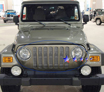 97-06 TJ Wrangler w/ Chrome Shell Model APS Polished Aluminum Main Upper Grille