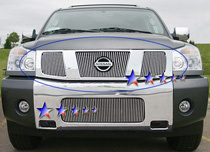 04-07 Titan w/ Logo Show APS Polished Aluminum Main Upper Grille