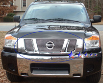 08-10 Titan Logo Show APS Polished Aluminum Main Upper Grille