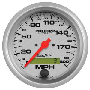 All Jeeps (Universal), Universal - Fits all Vehicles Auto Meter Gauges - Ultra-Lite Series In-dash Speedometer (200 MPH)